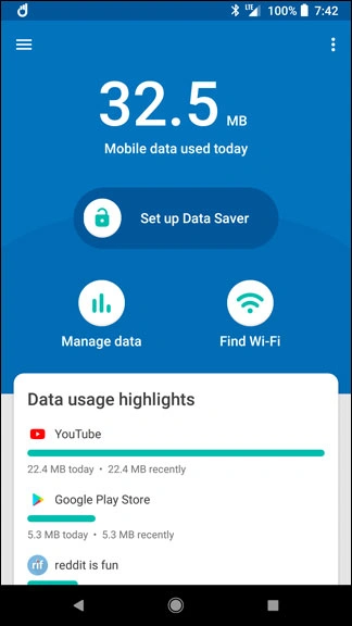 نرم افزار کاهش مصرف اینترنت اندروید